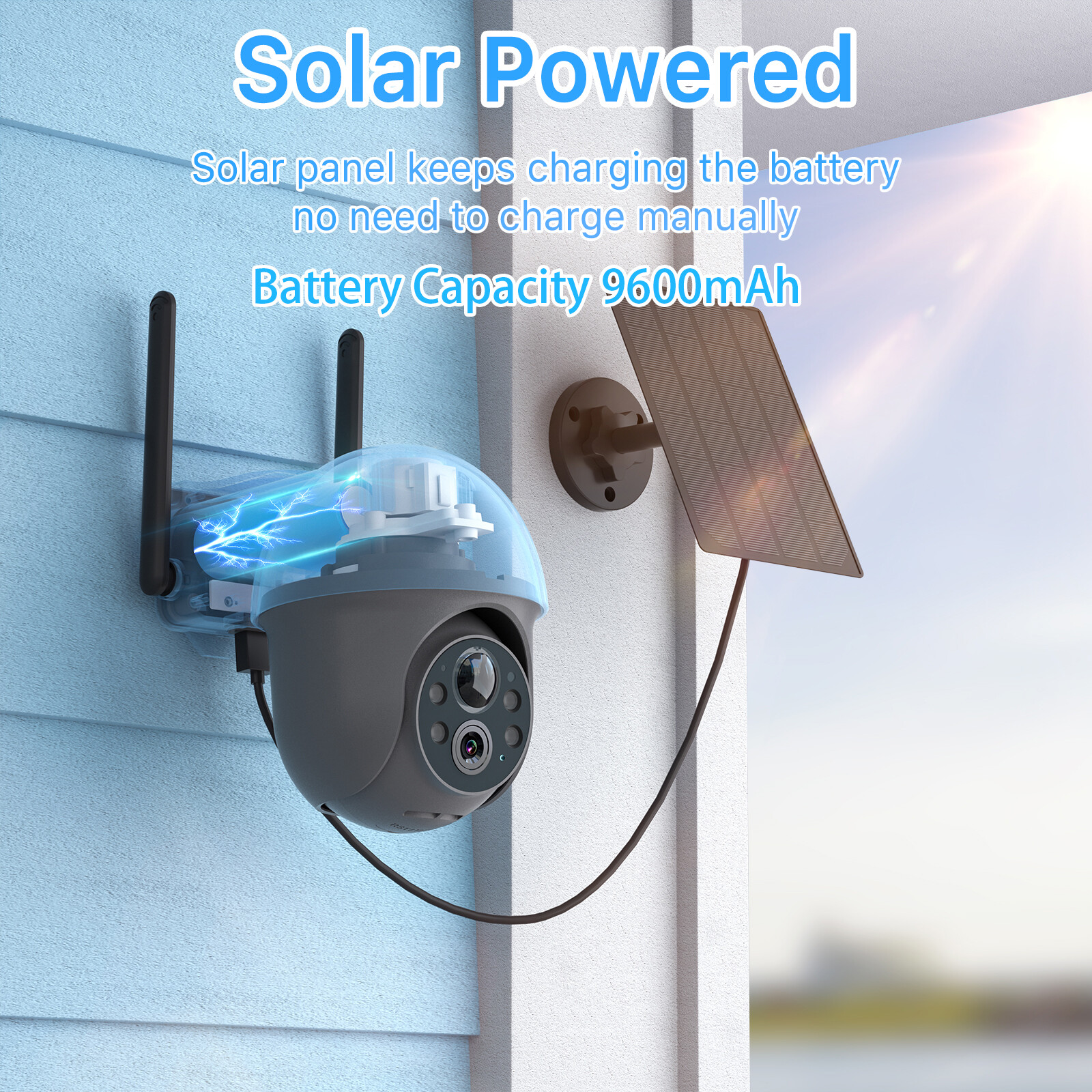 Solar & Battery Powered Outdoor Wireless Audio Security Camera WifI Audio System