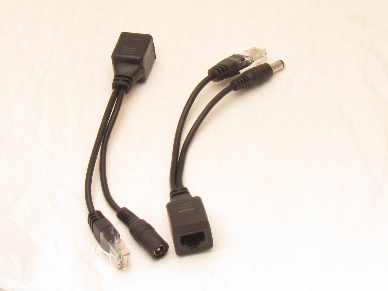 1 Pair IP Camera Power Over Ethernet Passive PoE Injector Splitter Cable RJ45