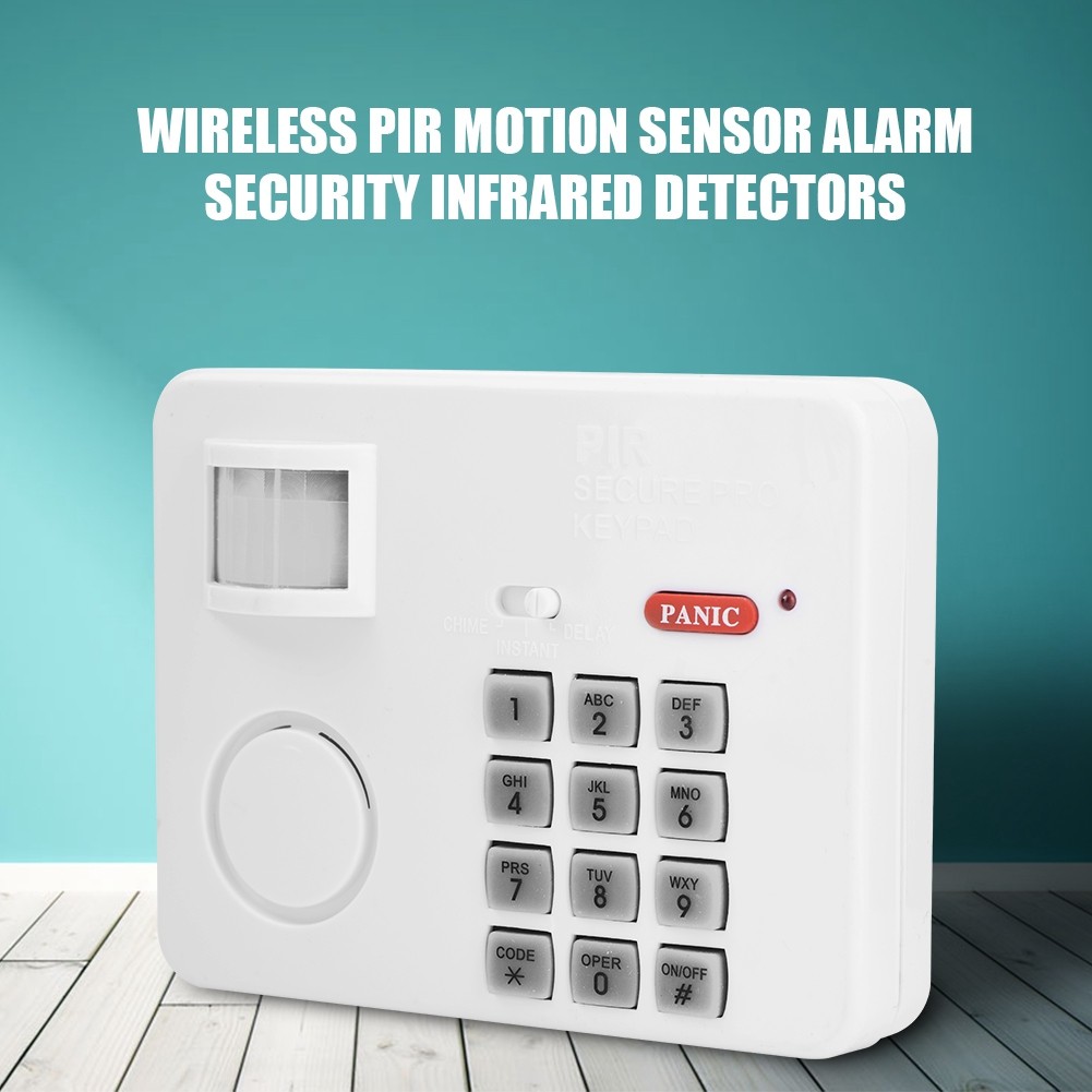 Wireless PIR Motion Sensor Alarm Password Home Security Keypad Remote