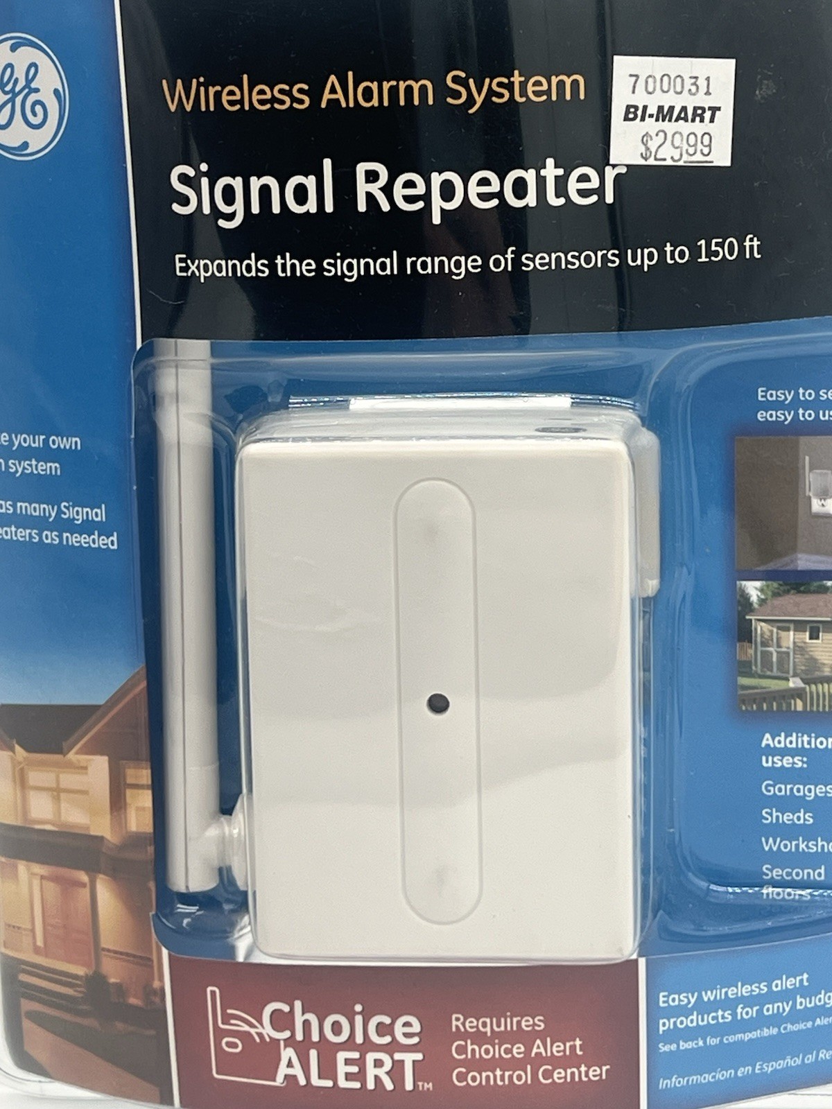 GE Choice Alert Wireless Alarm System Signal Repeater Expands 150 Feet 45138 NEW