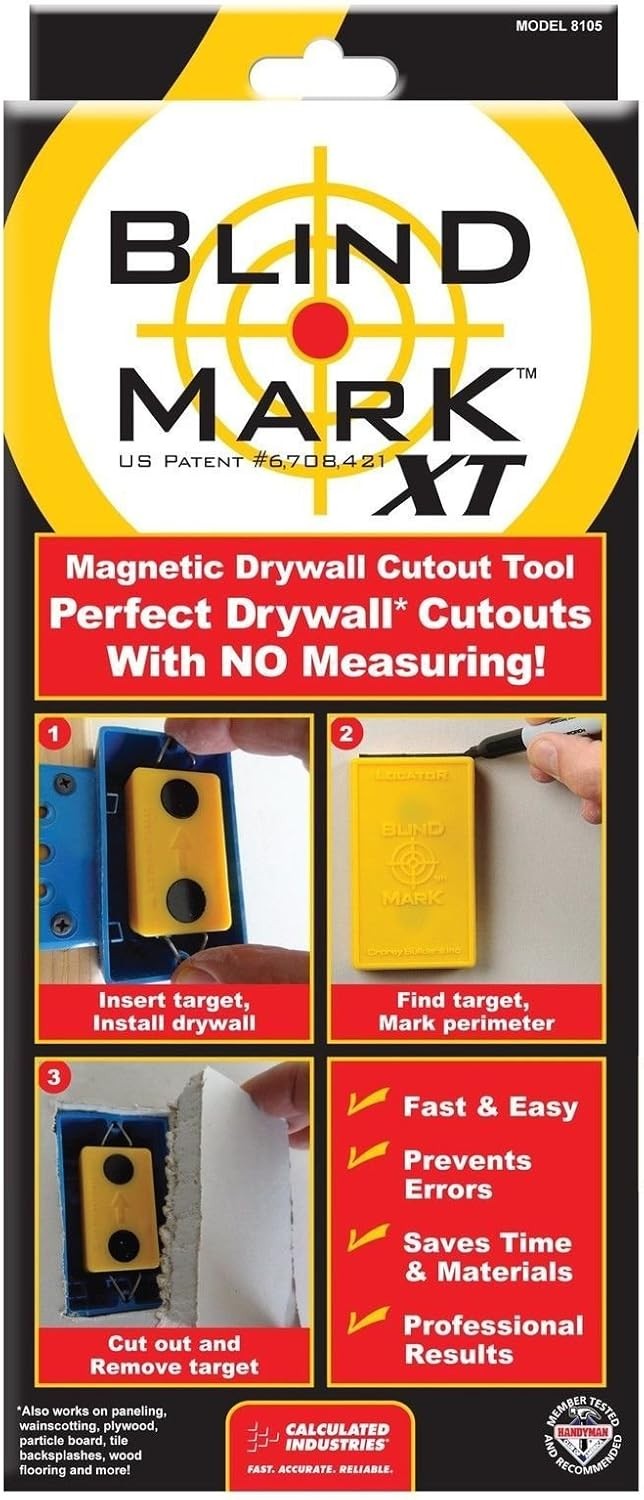 Calculated Industries 8105 Blind Mark Drywall Electrical Box 3 Targets + Case