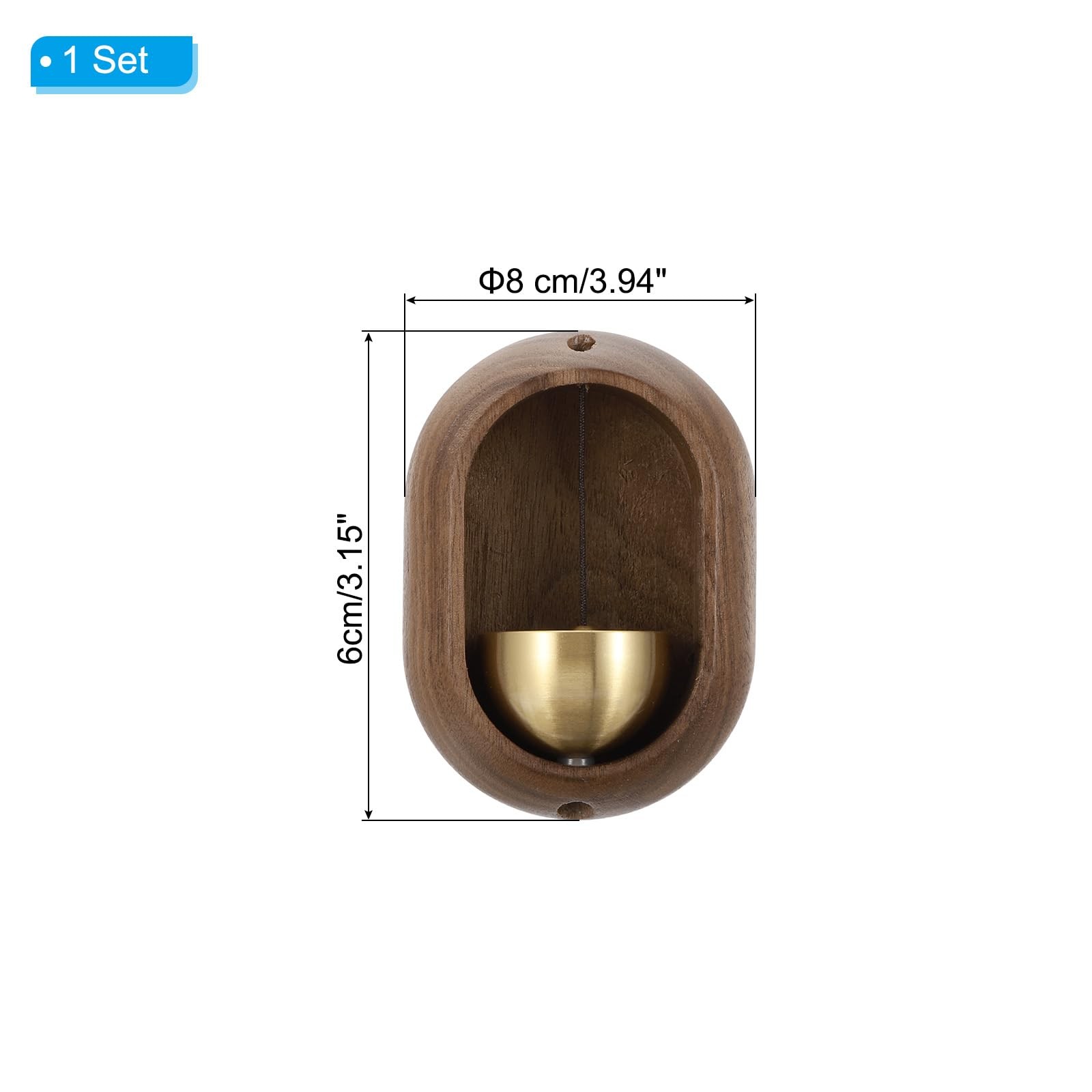 PATIKIL Shopkeepers Bell, Wood Door Chime Hanging Magnetic Bell Brown