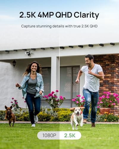 Lucio 2.5K Security Camera Outdoor Battery Wireless with Solar Powered, Color