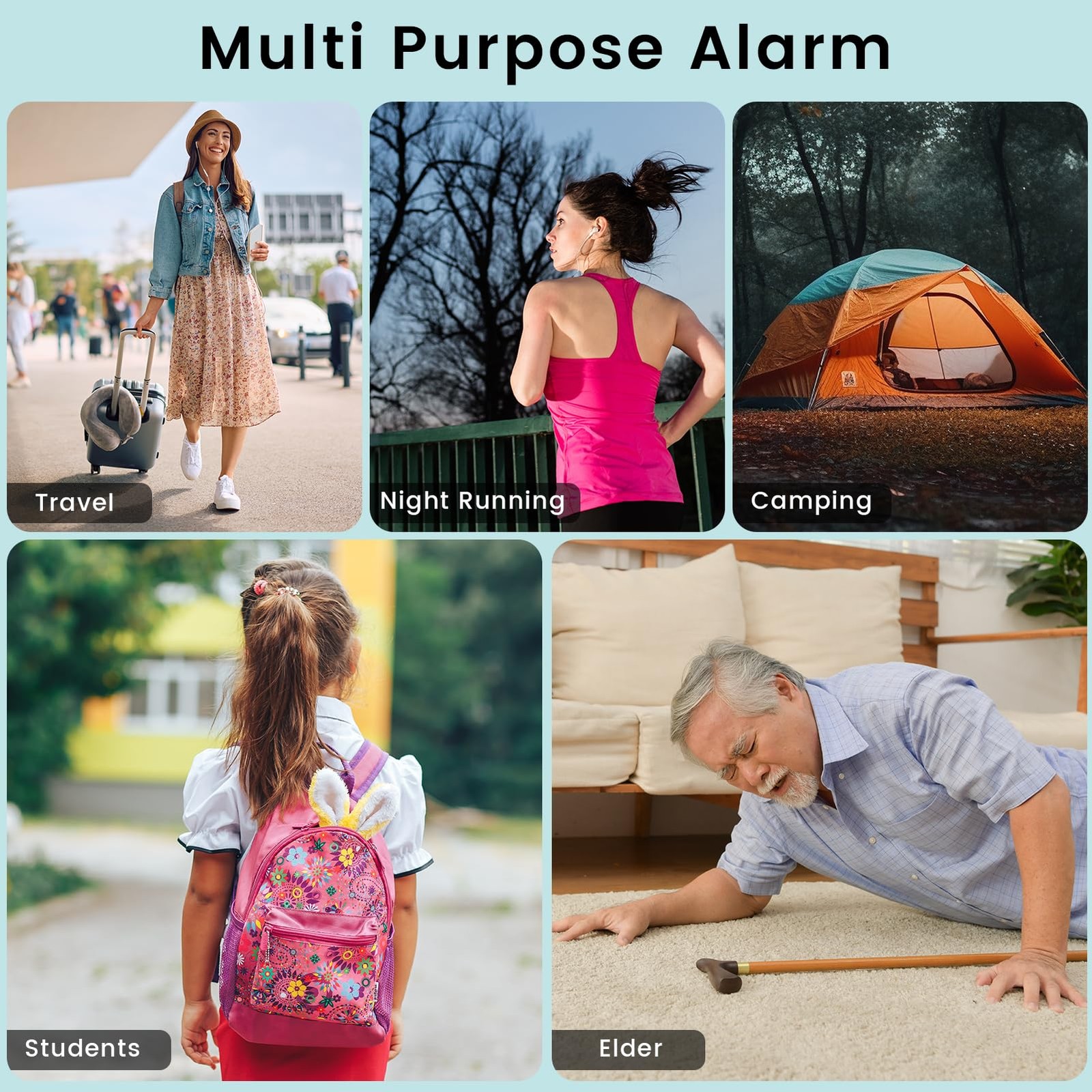Personal Safety Alarm – 135dB Ultra Loud Siren with LED Strobe Light, USB-C R…