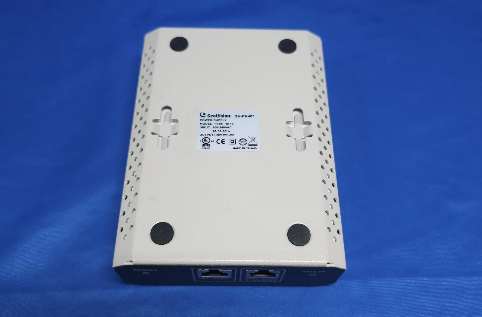 GEOVISION GV-PA481 MODEL F919[-48 10 48V 1.0A POWER SUPPLY