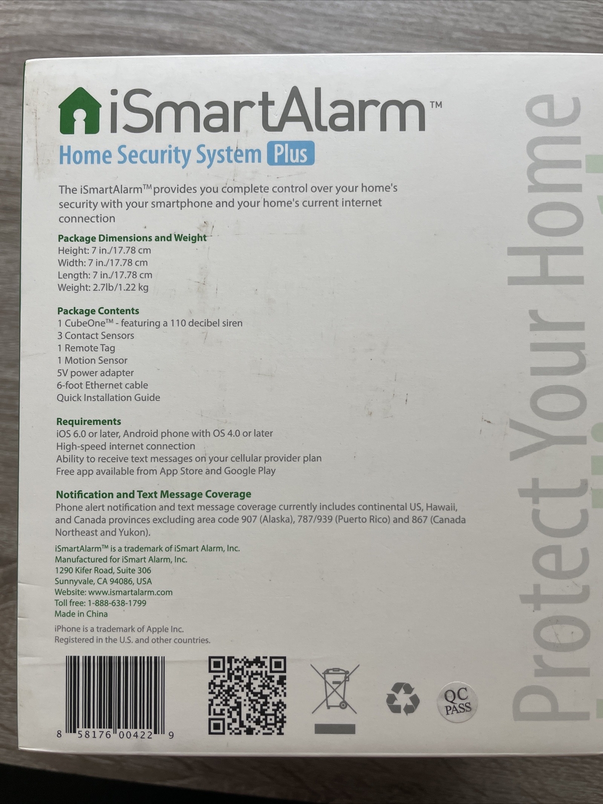 ISmart Alarm Smart Home Security System Plus, New Sealed