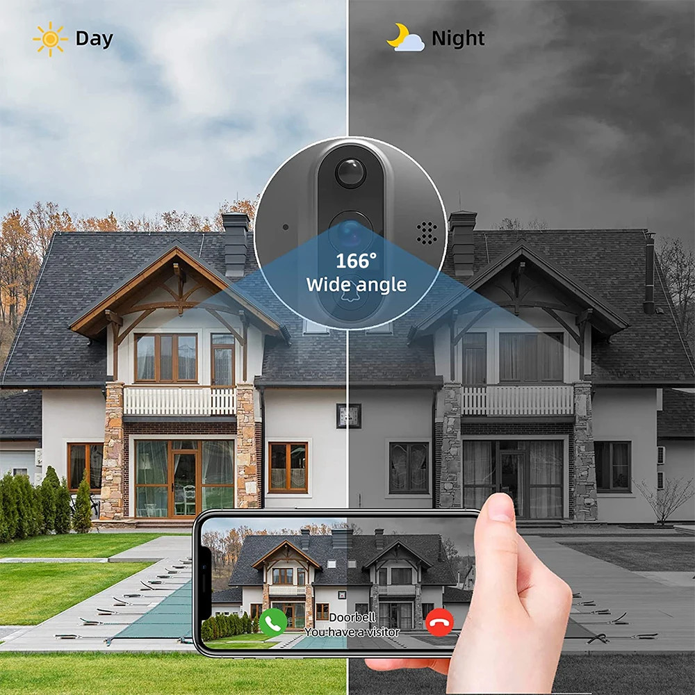 Tuya 3MP WiFi Peephole Doorbell Camera PIR Motion Detector 4.3in Digital Viewer