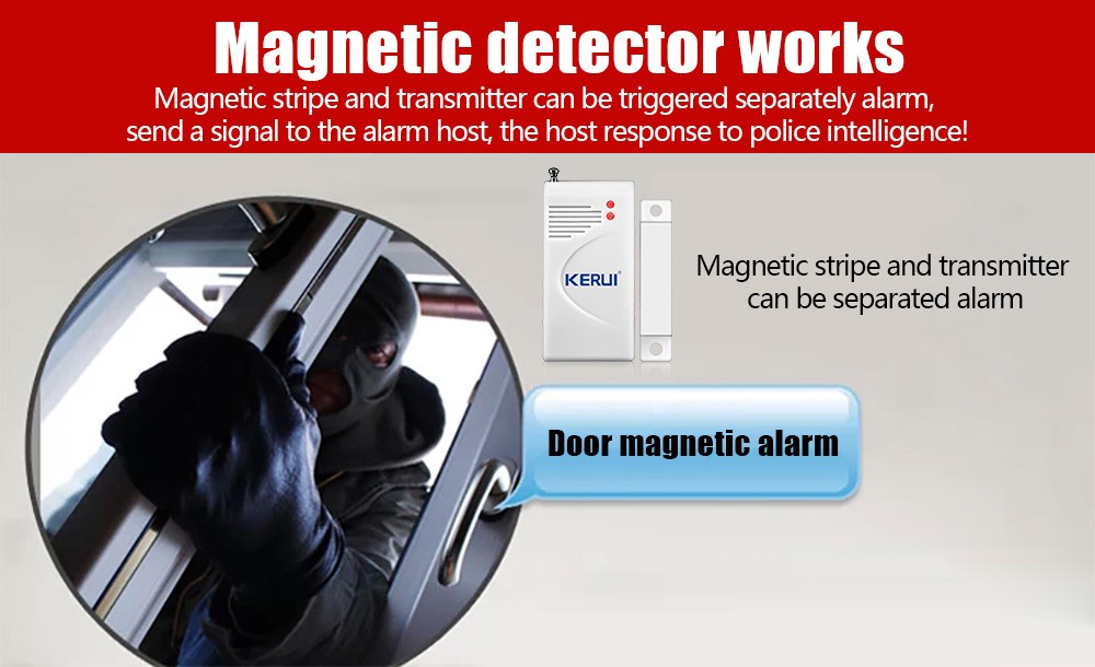 Wireless Magnetic Window/Door Sensor Detect For KERUI Home Security Alarm System