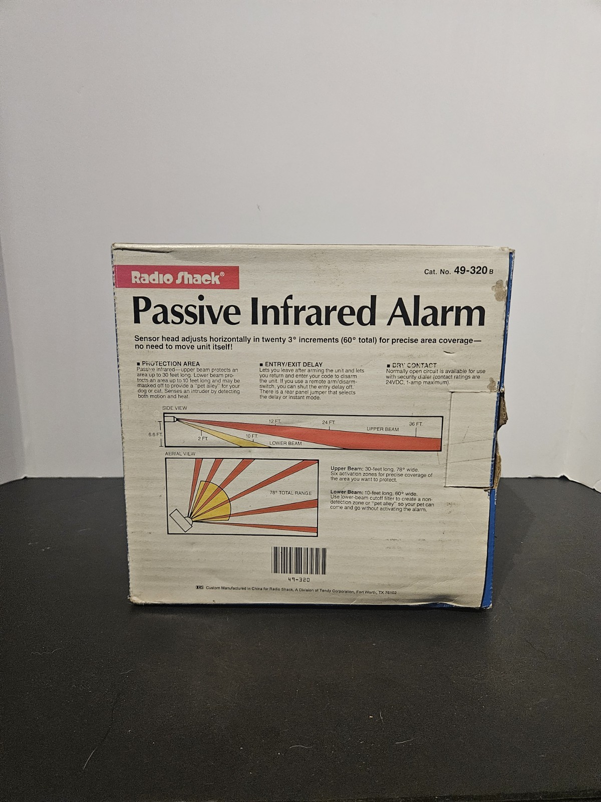 Radio Shack Passive Infrared Alarm Catalog No. 49-320B