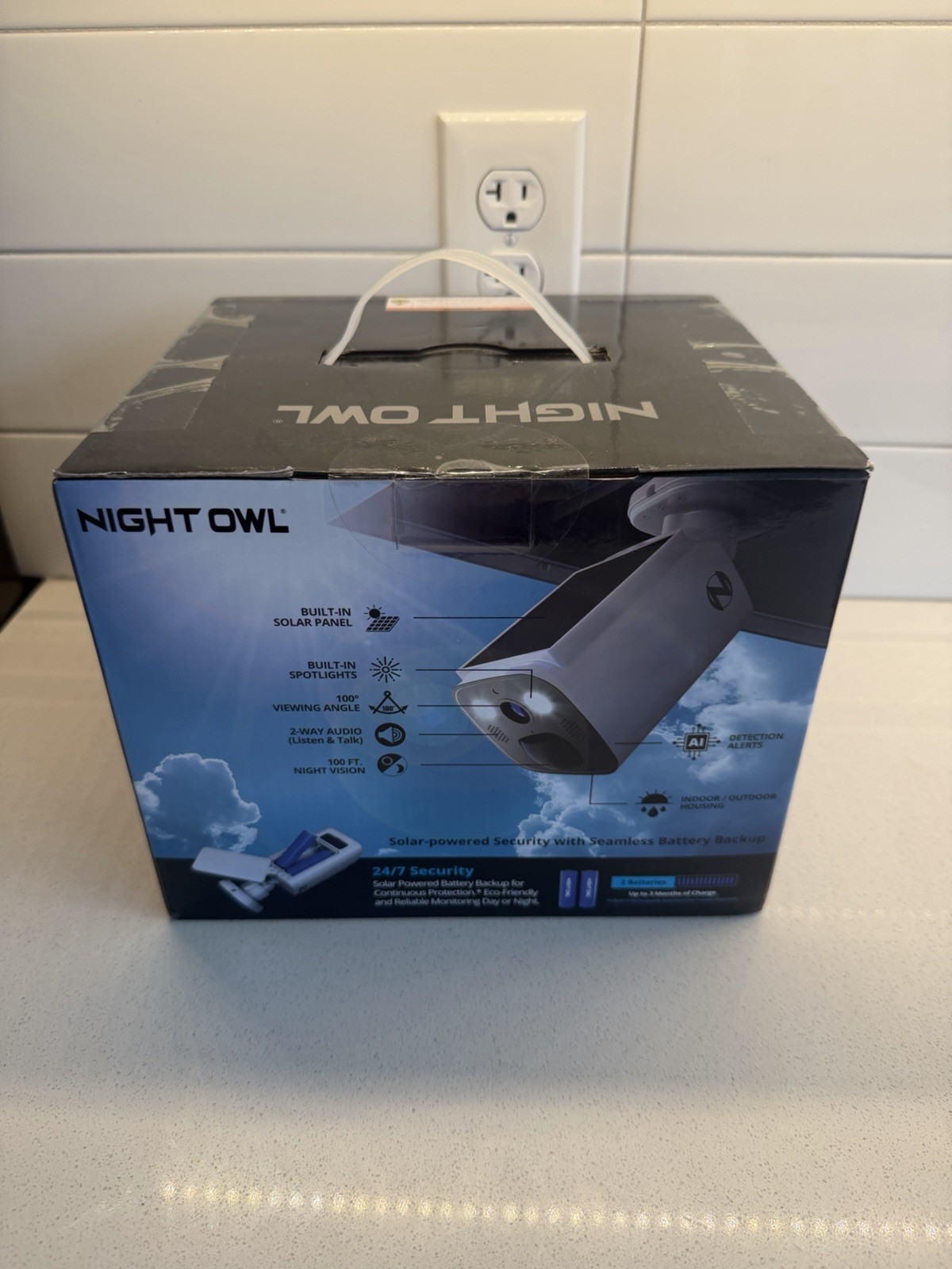 Night Owl 2K 64GB Hub Recorder Security System w/ 3 Battery Solar Cameras