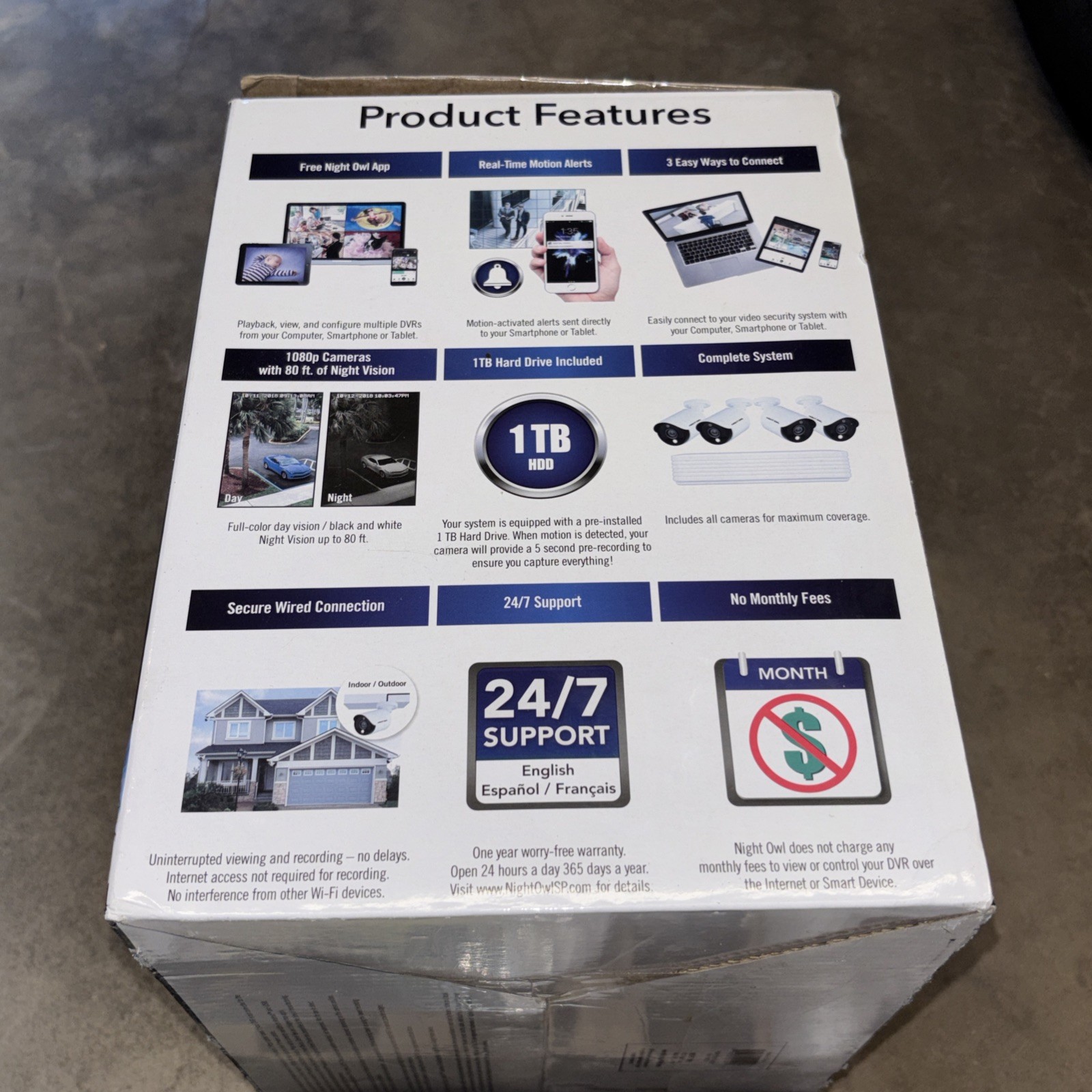 Night Owl WMBF-C241-4L 4-Channel DVR 1TB + 4 Camera 1080p Security System