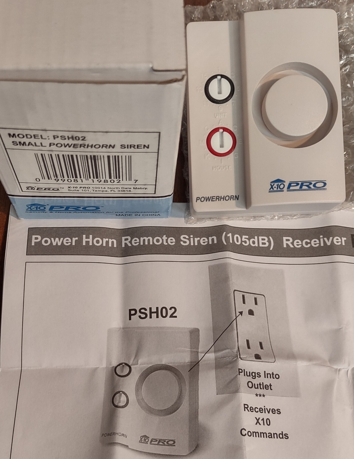 PSH02 X-10 PRO Home Security Small PowerHorn Siren