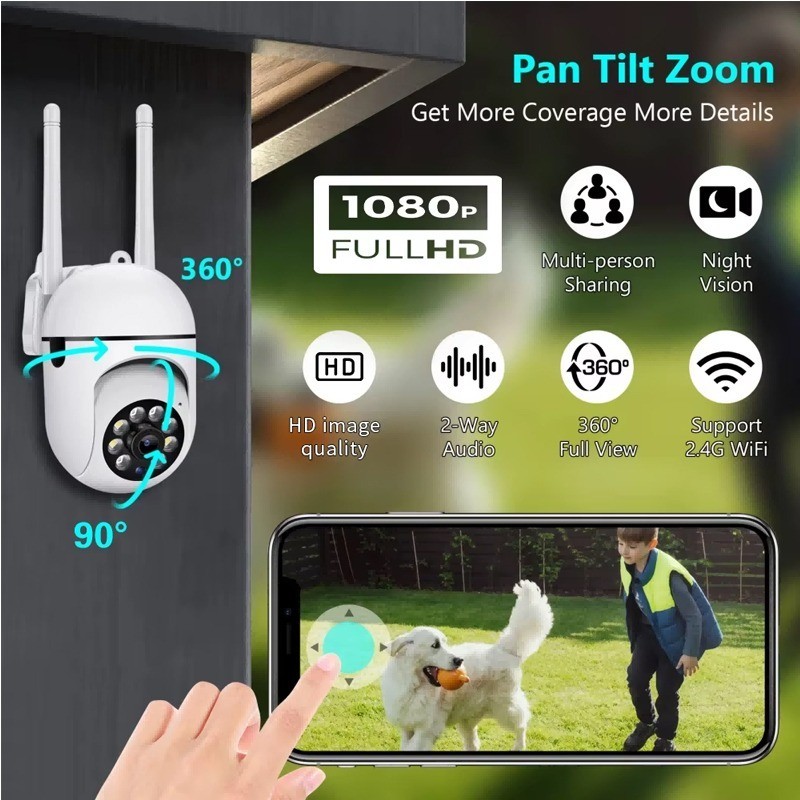 HD 1080P Smart Home IP Camera WiFi 360° View Motion Tracking Outdoor Waterproof