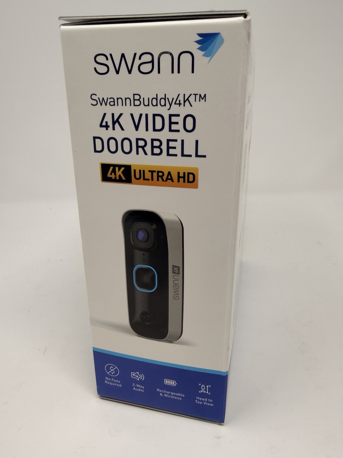 Swann Buddy4K UHD Wireless Video Doorbell & Chime Ultra-Wide 165° View Smart