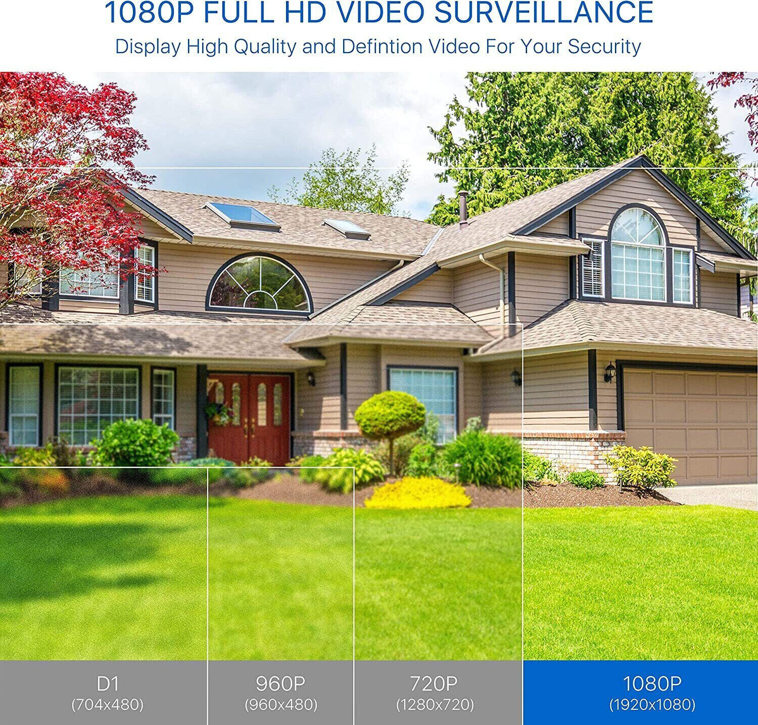 ZOSI 4X 1080P HD TVI 80ft IR-Cut Security Surveillance CCTV Outdoor 2MP Camera