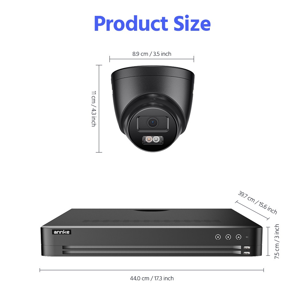 ANNKE 3K AI Color Night POE Security Camera System 32CH 12MP NVR Audio Recording