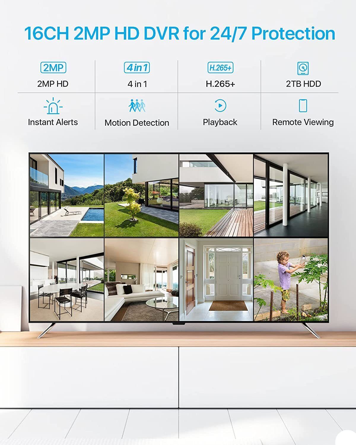 ZOSI H.265+16CH Security 1080P Home Camera System CCTV Outdoor Night Vision 24/7
