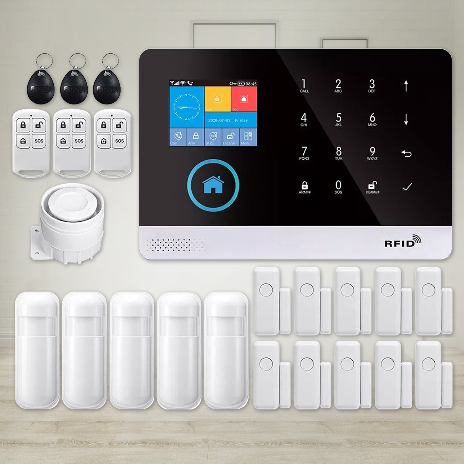 Wireless Smart House App Control Alarm System for Home Burglar Security Alarm.