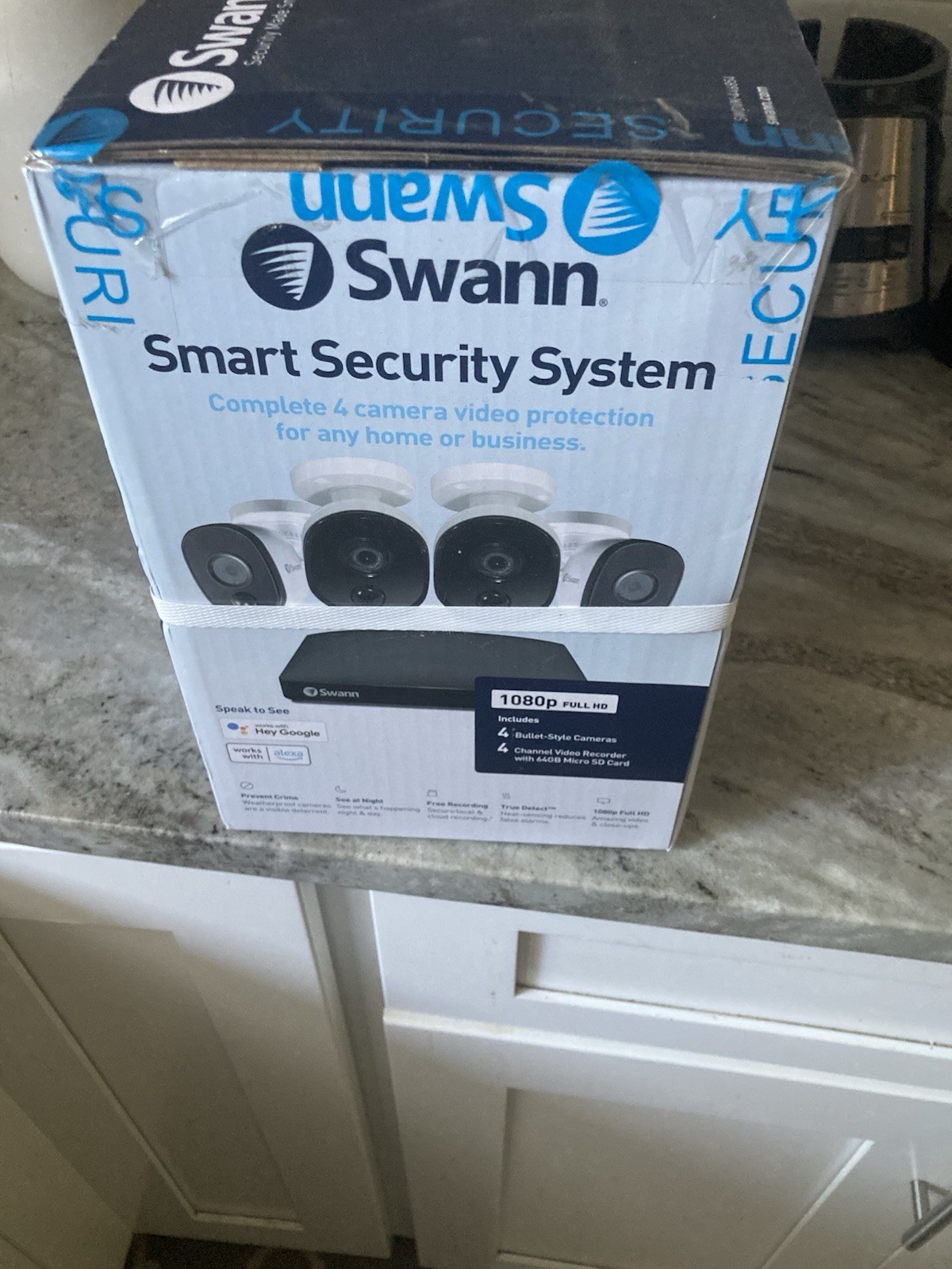 Swann Smart Security System 4 Camera & Sensor 8 Channel DVR 1080p 1TB Hard Drive