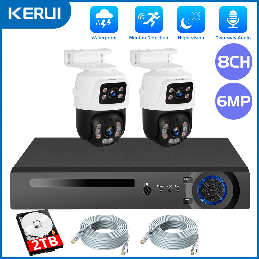 H.265+ 8CH 6MP PoE Home Security Outdoor Camera System Human Detection System US