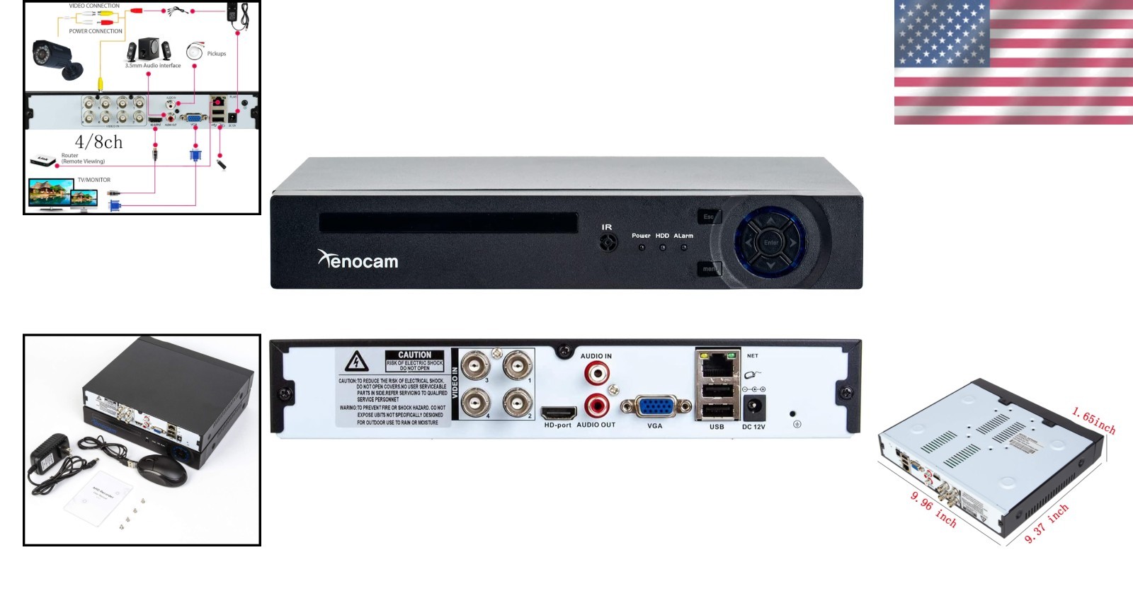 Versatile 4-Channel AHD DVR – Supports Multiple Camera Types & Easy Monitoring