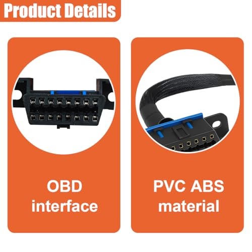 OBD2 J1962F Female to Open Pigtail Cable with Mount Bracket, 1FT/30CM 16PIN 1PC