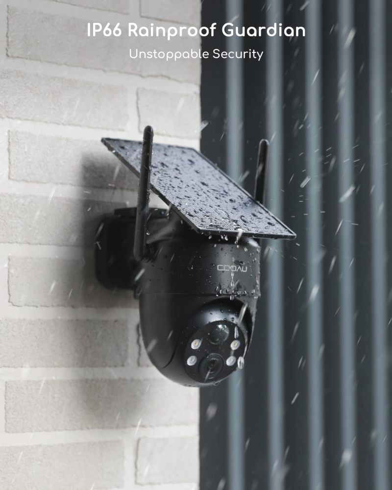 COOAU 2K 360° Solar Security Cameras Wireless Outdoor, AI smart Detection,IP66