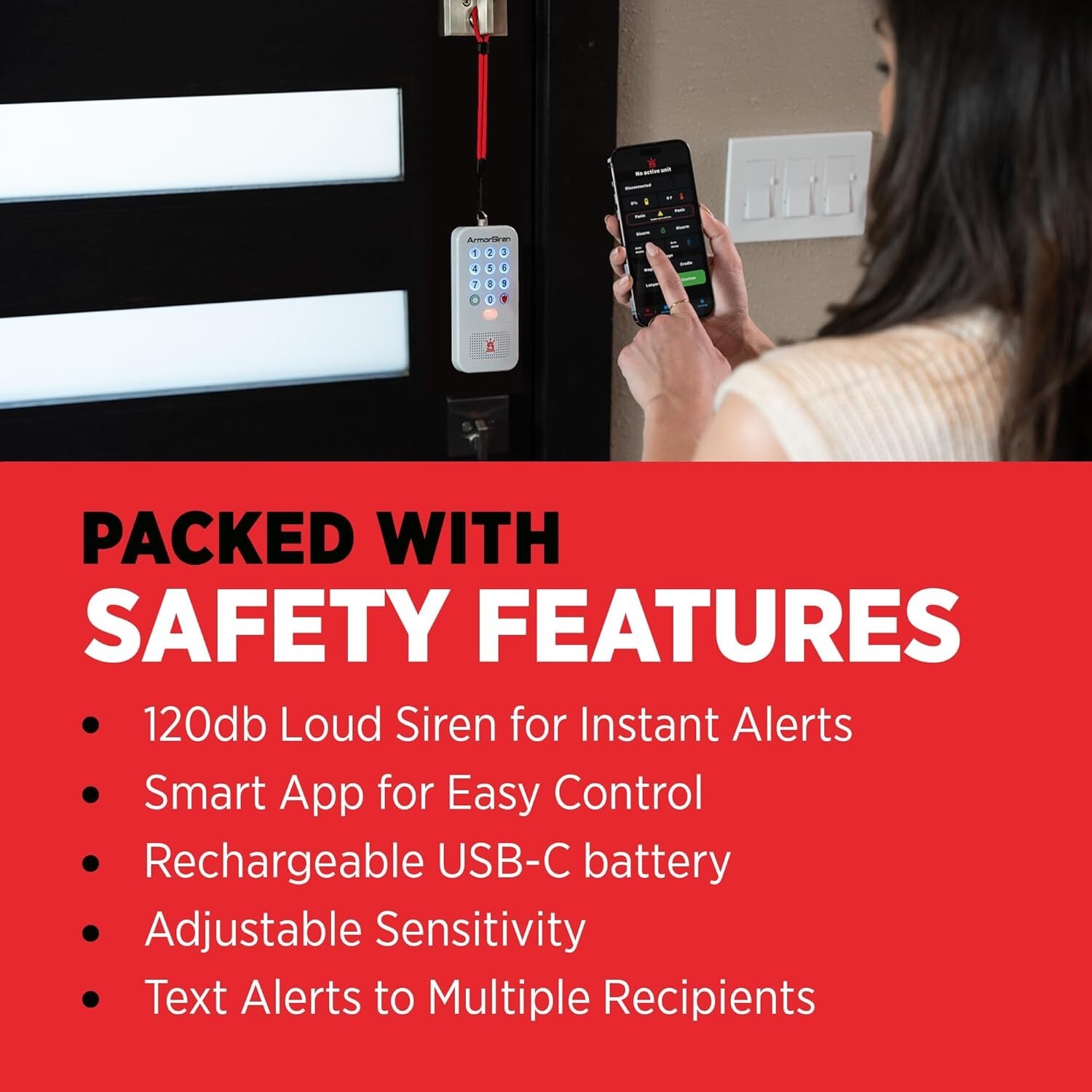 ArmorSiren- Travel Alarm Security System with Loud Siren, Control w/App on…
