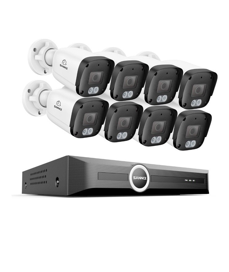 SANNCE 5MP POE Audio Recording Security Camera System 8CH NVR AI Human Detection