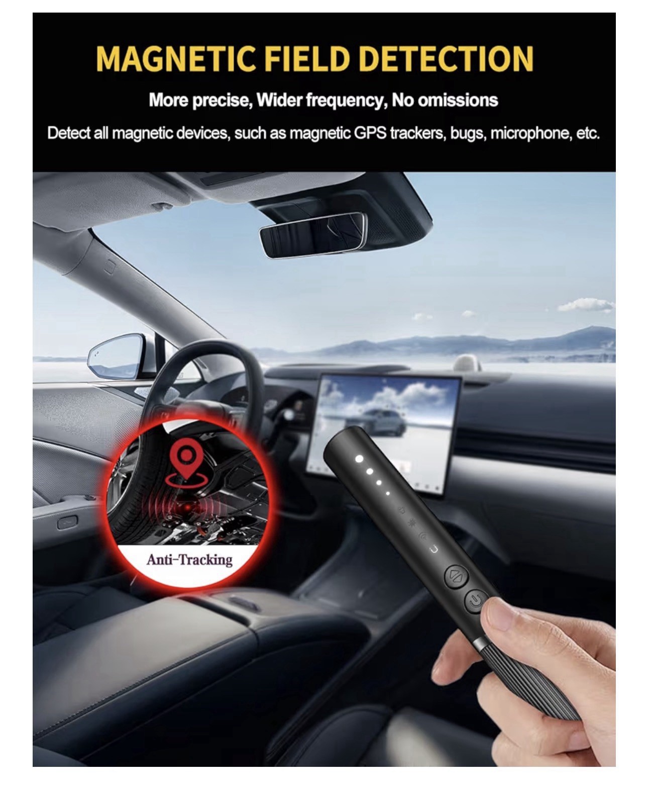 Anti-Spy RF Signal Detector for Hidden Cameras & Bug Sweeper
