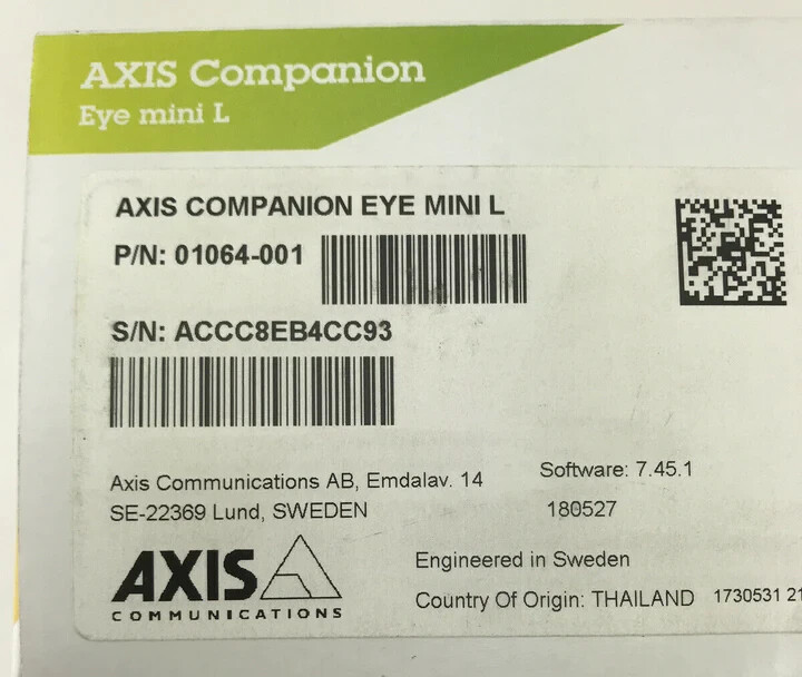 Lot 10 pcs of Axis 01064-001 Companion Eye Mini L IR Network Camera 2MP NEW