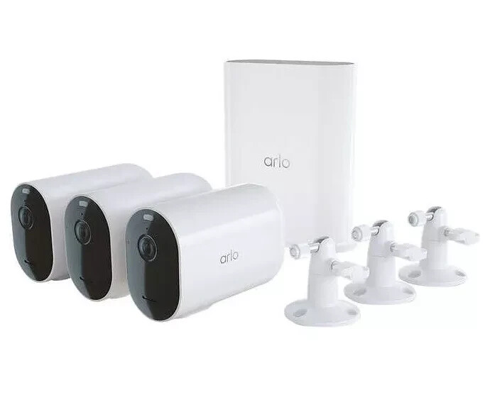 New Arlo Pro 4 XL Spotlight 3 Camera Security Bundle VMS4352P-1CCNAS