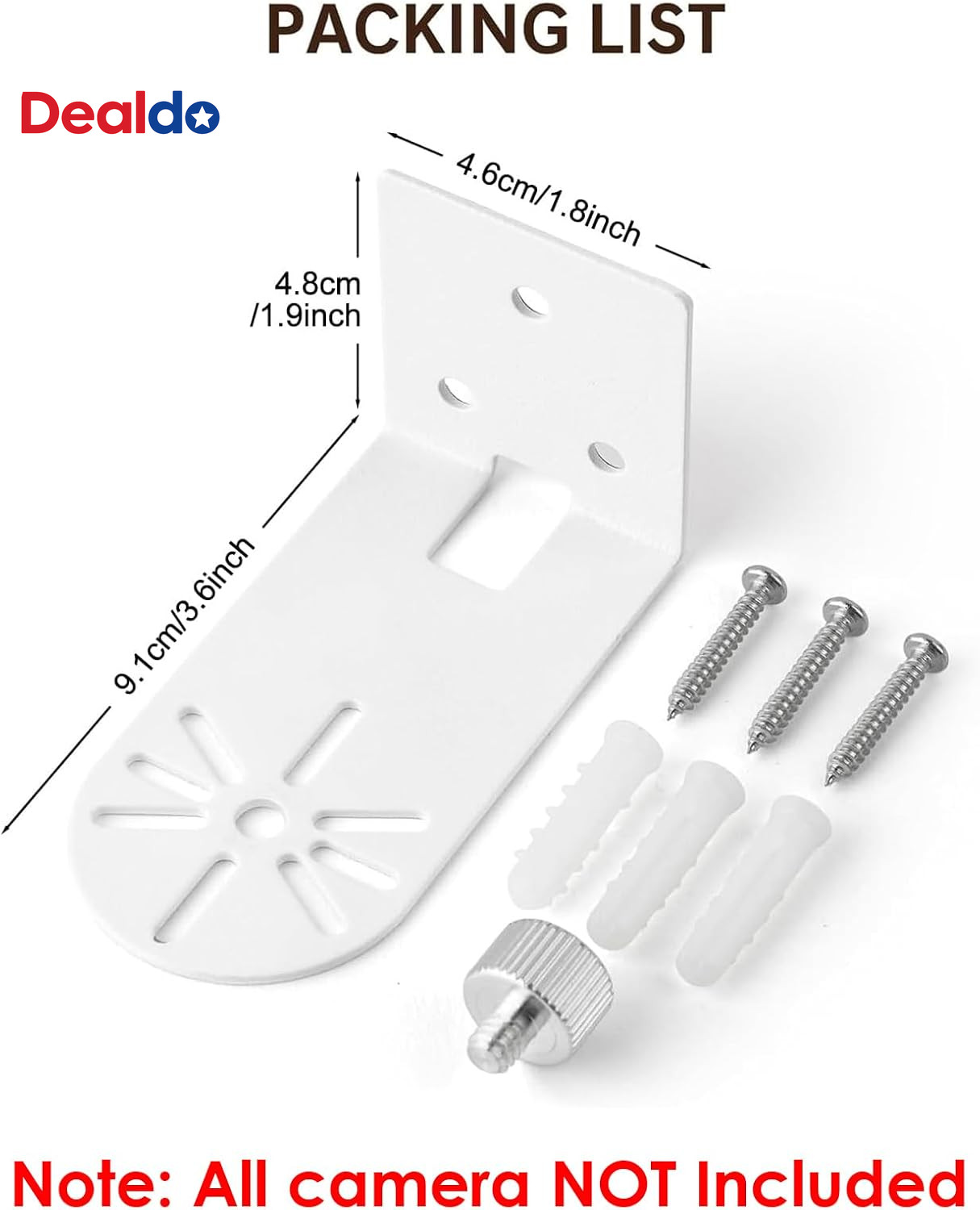 Metal Wall Mount for Myq Smart Garage Security Camera, No Drill Weatherproof Mou