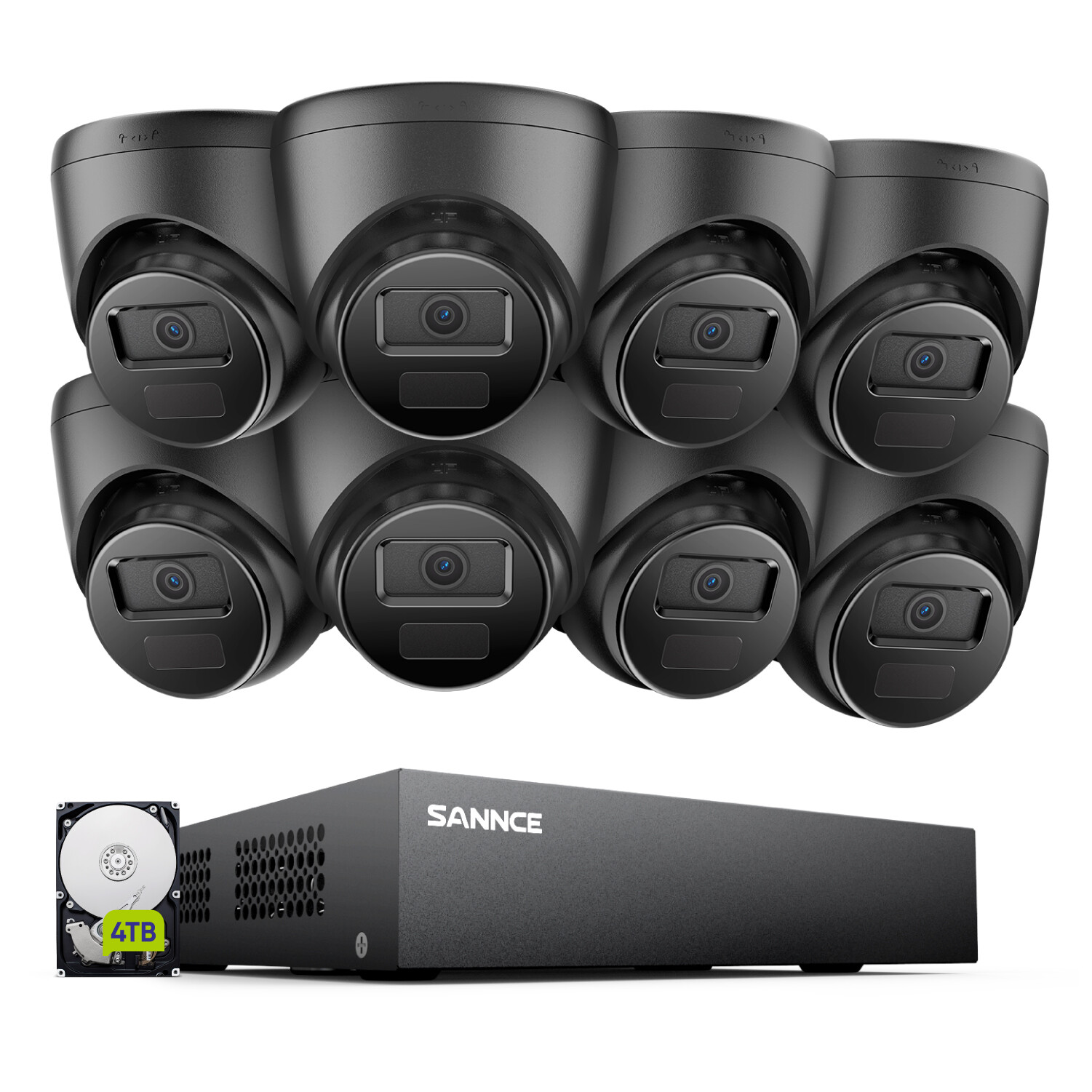 SANNCE 5in1 1080P Lite 8CH DVR 2MP Video Security Camera System Human Detection