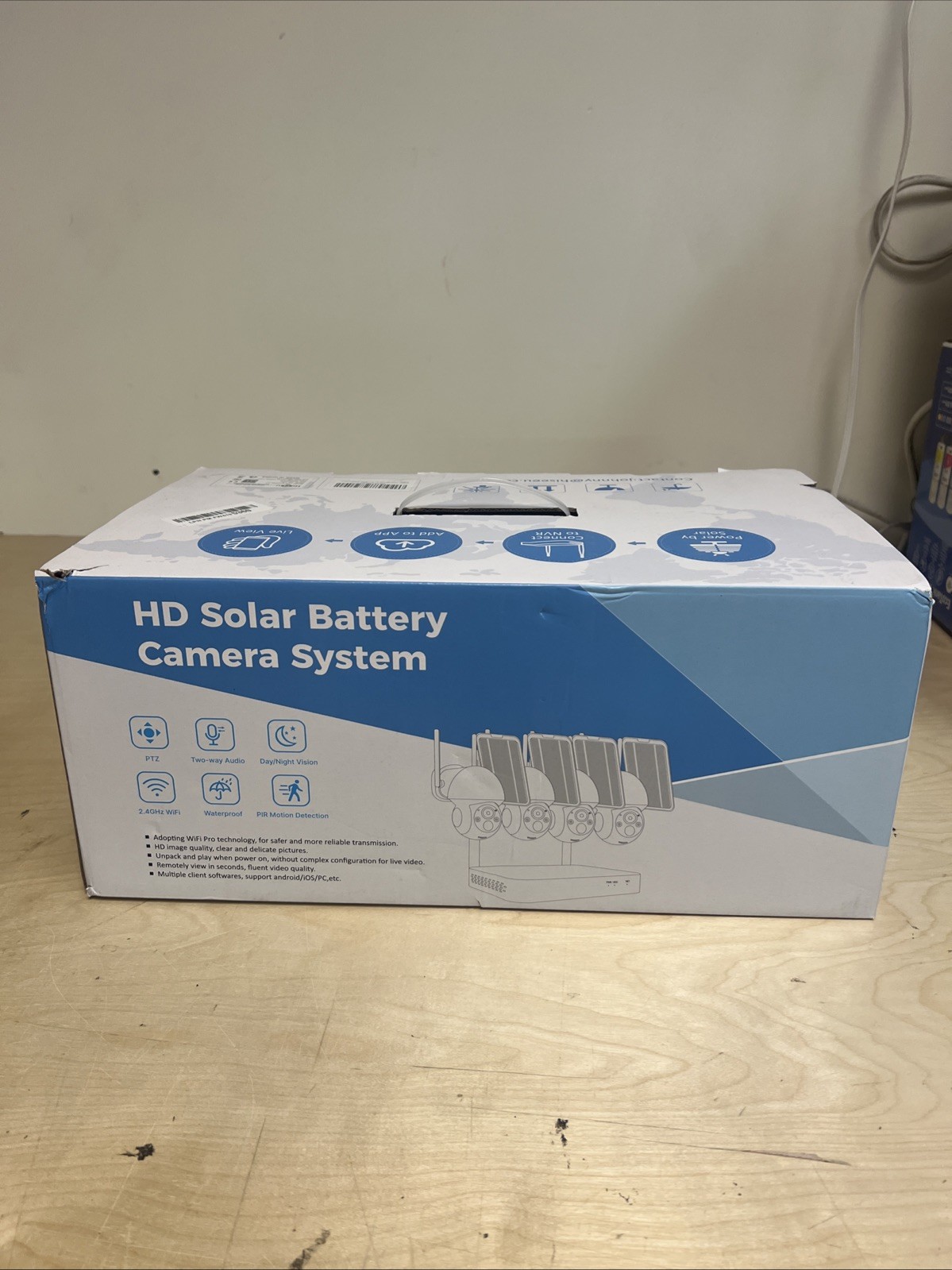 4PCS Solar Camera 2K HD WiFi Solar Power Security Camera System with Solar Panel