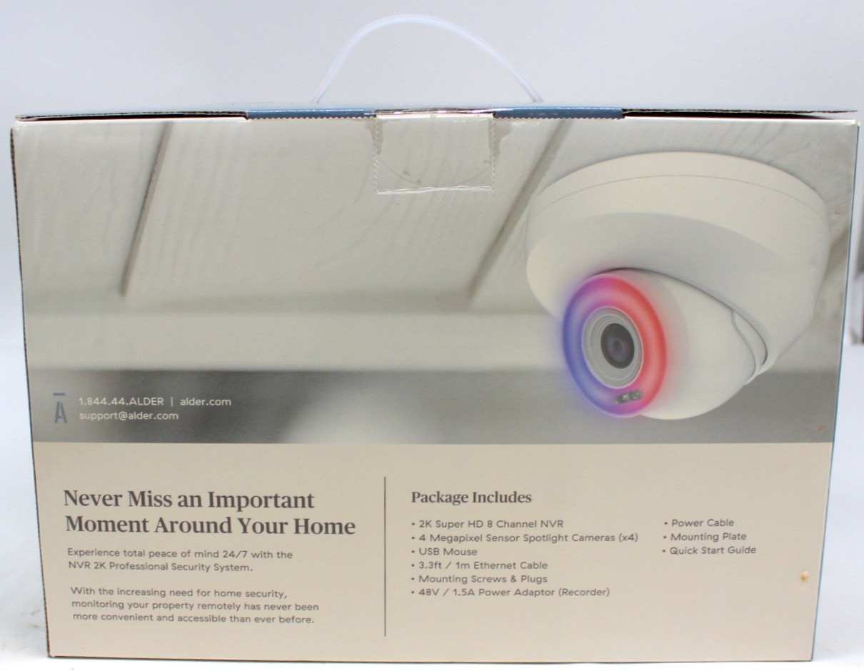Alder NVR 4 Camera Security System 2K Super HD AI Human Detection Night Vision