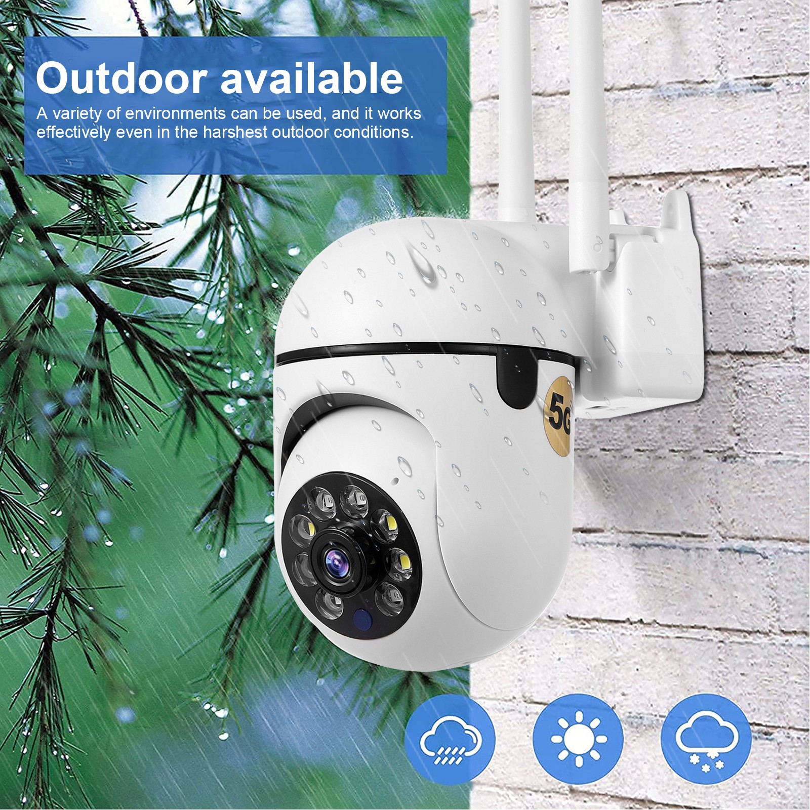 5G 1080P HD WIFI Wireless IP Security Camera Outdoor CCTV PTZ Smart Home IR Cam