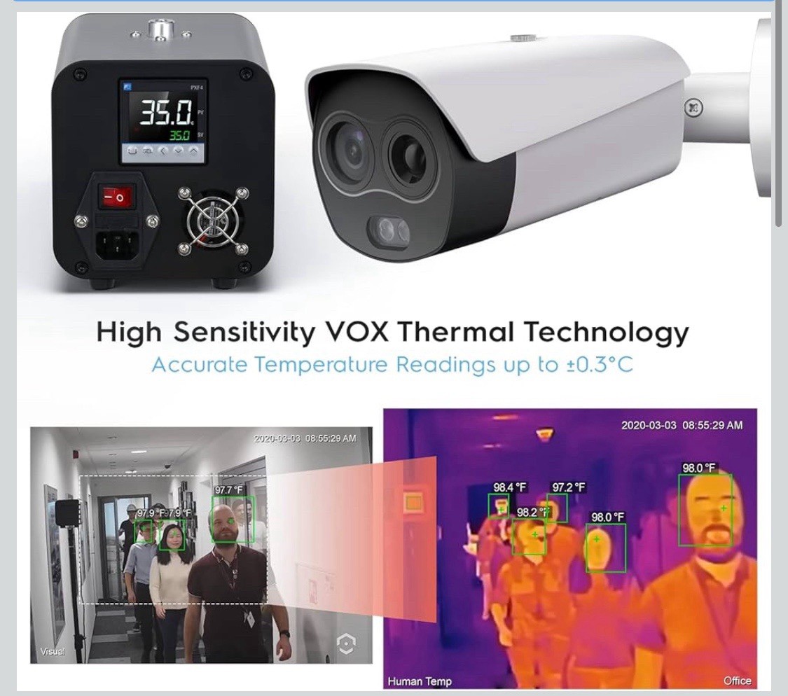Amcrest Thermal IP Camera AI NVR System, AI Thermal POE Camera With Temp Monitor