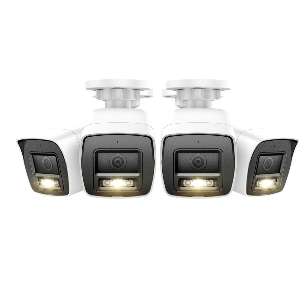 ANNKE 4PCS 1080P 4IN1 TVI Security Camera CCTV Two Way Audio Outdoor Color Night