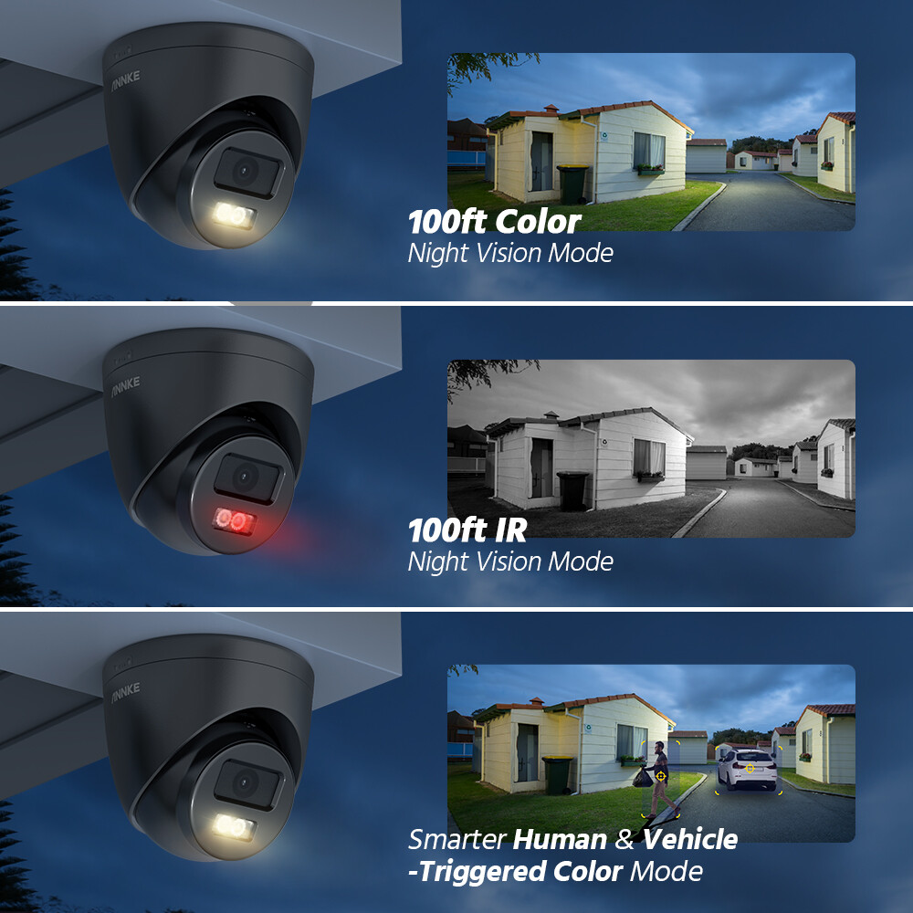 ANNKE 8CH 16CH 12MP NVR 5MP Color Night POE IP Security Camera System Audio IP67