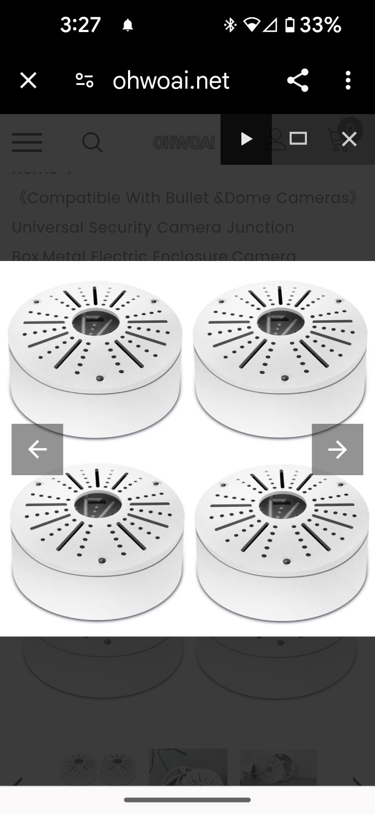 OHWOAI Camera mounting Junction box for OHWOAI Security Cameras Metal 3 Piece