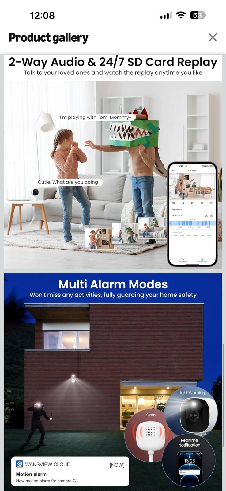 AOQEE 2K Ultra-clear HD Security Cameras 2-Pack Indoor/Outdoor Wired with Color