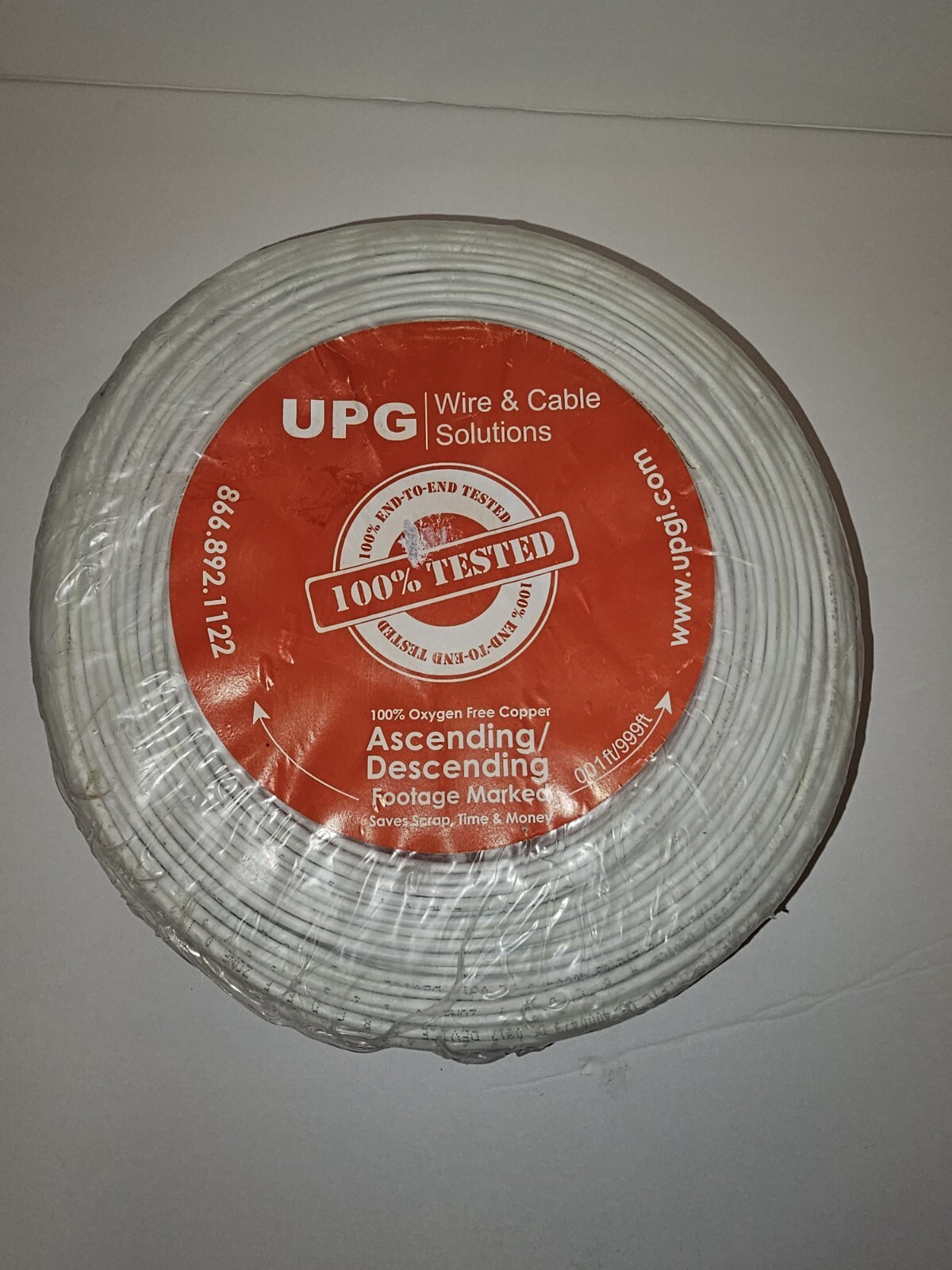 500′ UPG 22-Gauge 4-Conductor Solid TYPE CMR Security Wire 6 lbs.