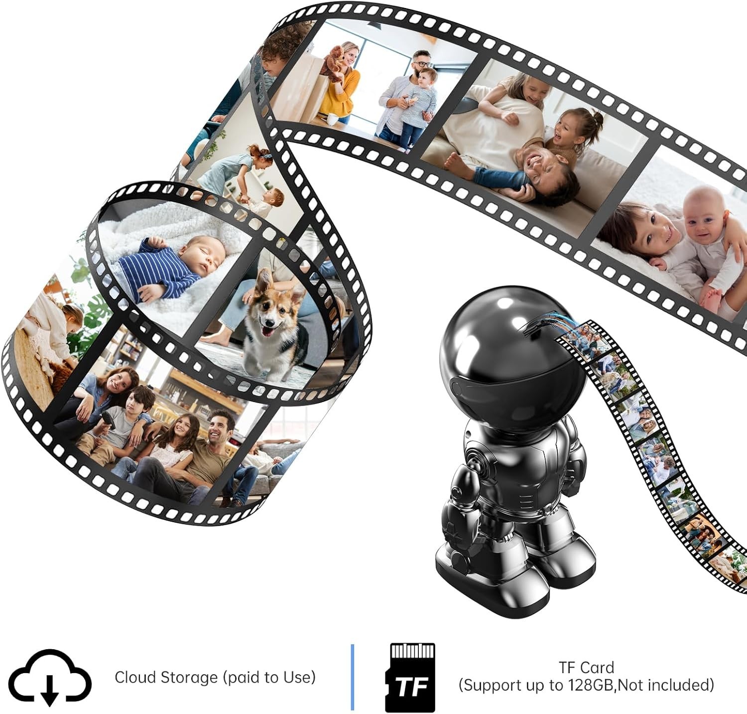 5G/2.4Ghz WiFi Robot Camera 3MP Pet/Baby Camera with Phone App Motion Detection