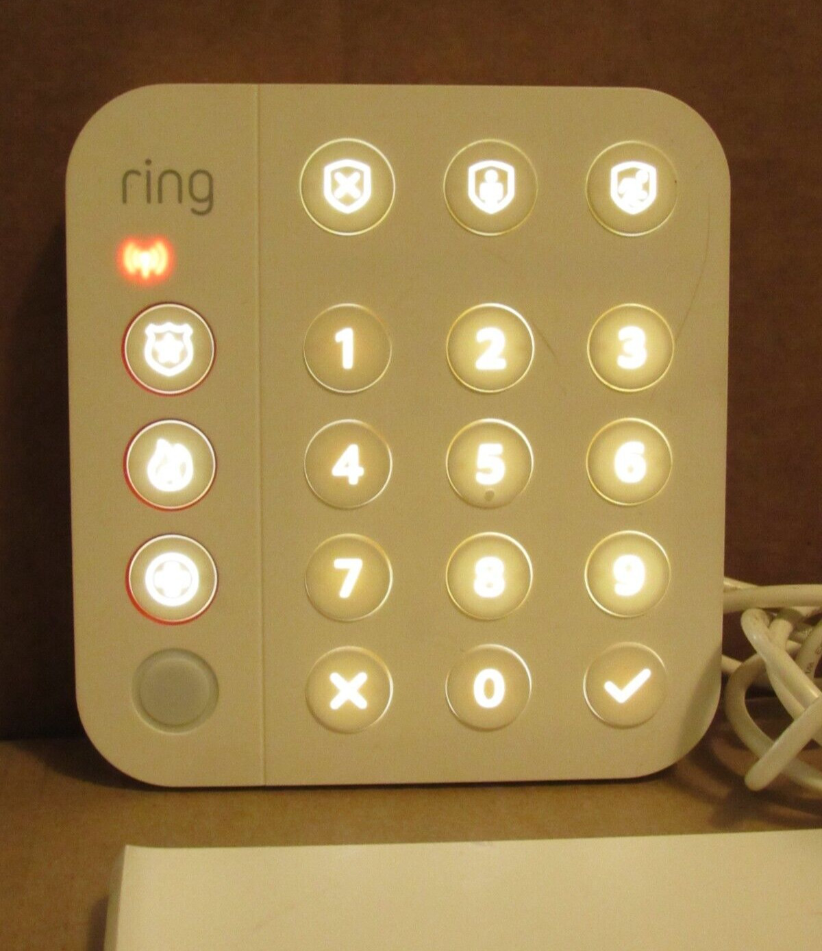 Ring 5AT2S7 White Wireless Z-Wave DSK Home Security System Alarm Keypad + Power