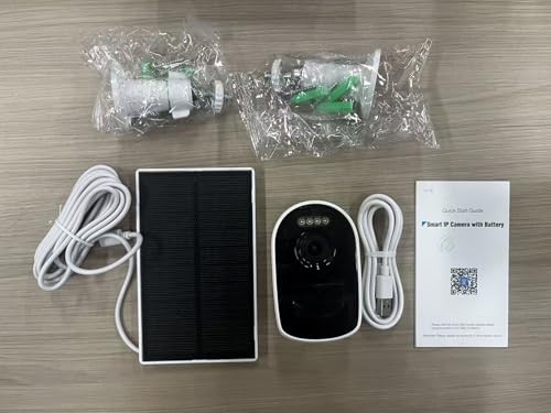 Security Cameras, Wireless Camera Outdoor Powered by 1 Count white and black