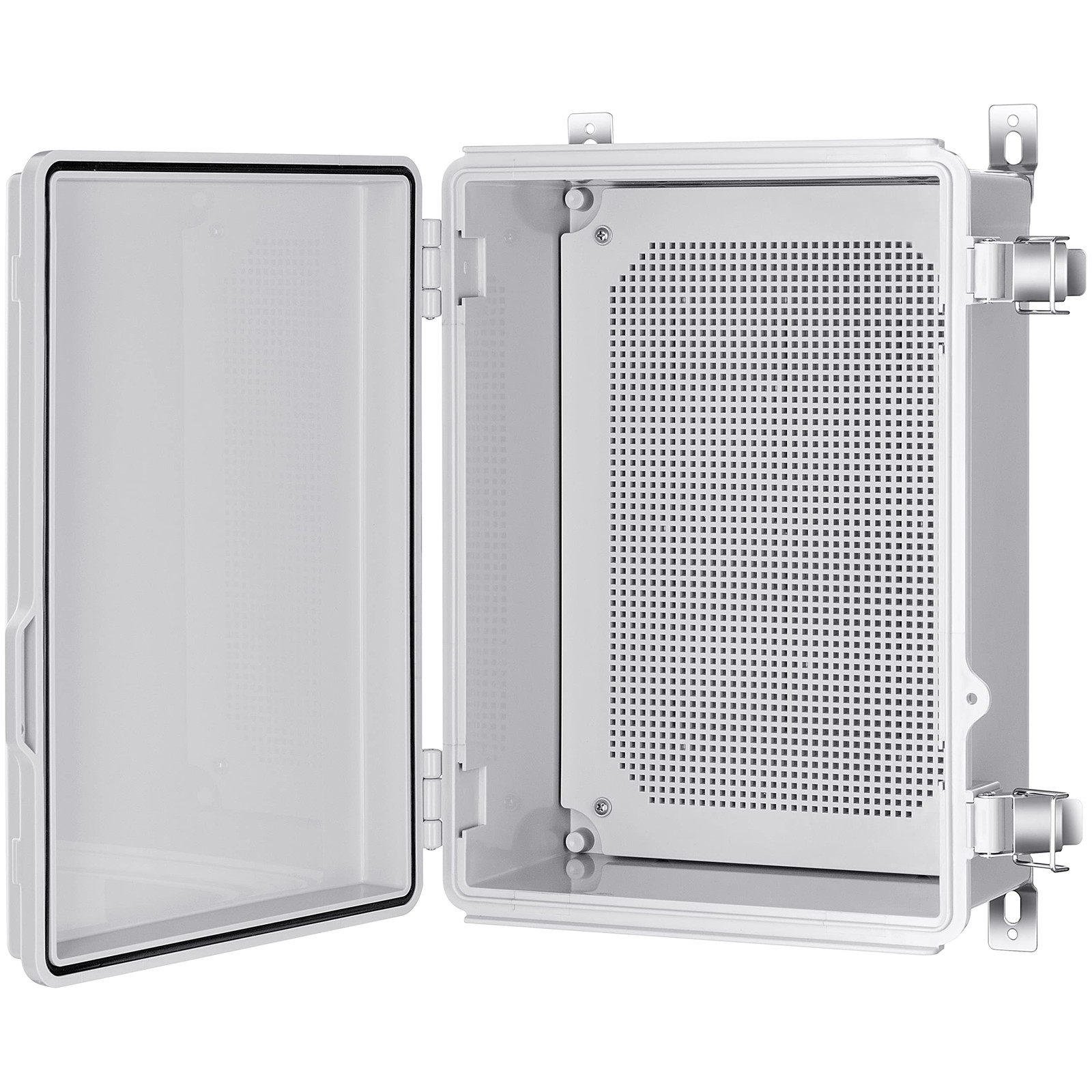 Gratury Junction Box, IP67 Waterproof Plastic 14.6″×10.6″×5.9″, Grey Cover