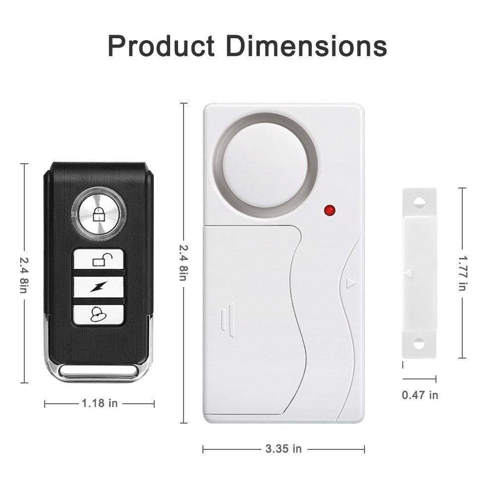 Apartment Safety Magnetic Window Door Alarm *2 Control by Remote Simple Function
