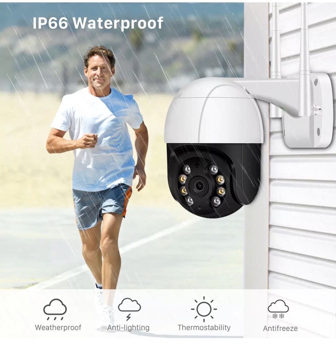 1080P PTZ Wifi IP Camera Outdoor 4X Digital Zoom AI Human Detect Wireless Camera