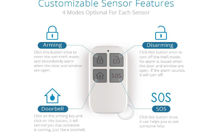 HENDUN Door Alarm for Home with Remote Controls, 130dB Wireless Windows Security